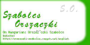 szabolcs orszaczki business card